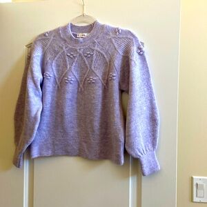 Made in Turkey! Lilac Pom Pom detail soft sweater in size XS